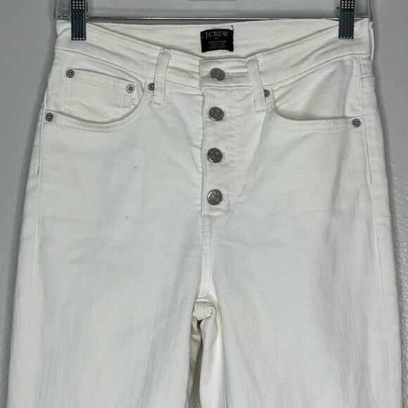 J. Crew Women's White High Rise Vintage Straight Leg Button Fly Jeans Size 27 - Picture 4 of 12